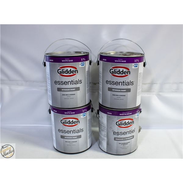 LOT OF 4 GLIDDEN EGGSHELL WHITE BASE INTERIOR