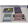 Image 1 : LOT OF FOUR 8" X 12" METAL SIGNED ASSORTED