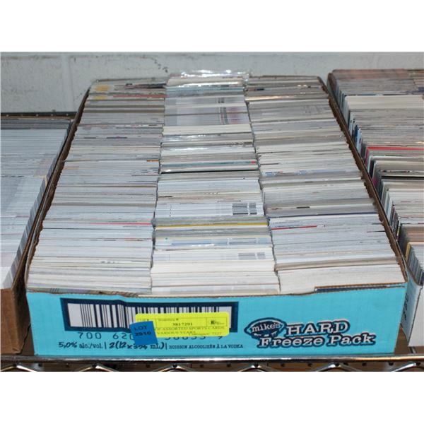FLAT OF ASSORTED SPORTS CARDS FROM VARIOUS YEARS