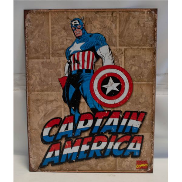 CAPTAIN AMERICA METAL SIGN 12" X 16"