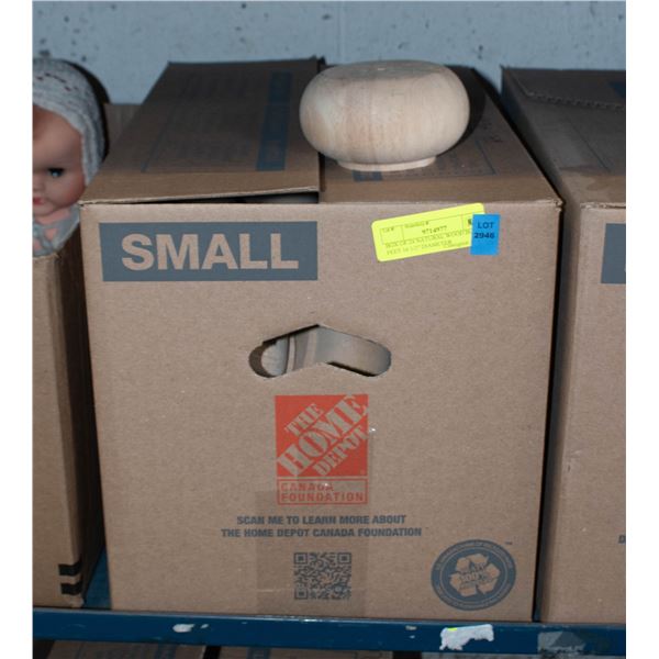 BOX OF 24 NATURAL WOOD BUN FEET 14 1/2" DIAMETER