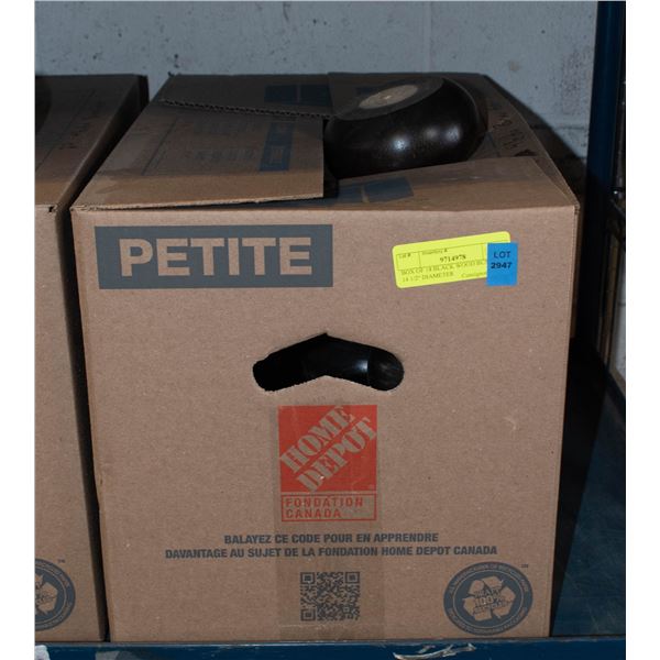 BOX OF 18 BLACK WOOD BUN FEET 14 1/2" DIAMETER