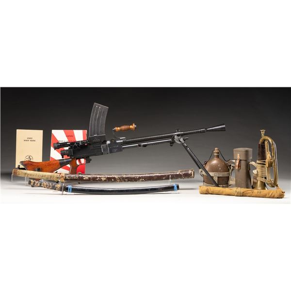 VERY FINE JAPANESE T99 MACHINE GUN WITH KATANA,
