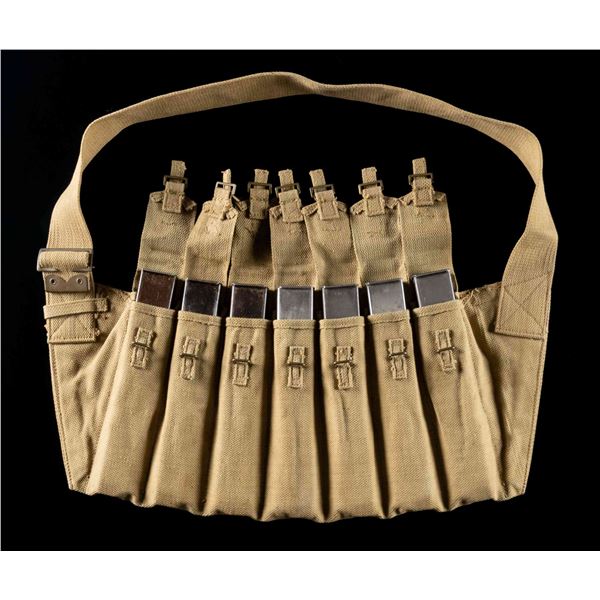 7 CELL STEN MAG CHEST BANDOLIER WITH MAGS.