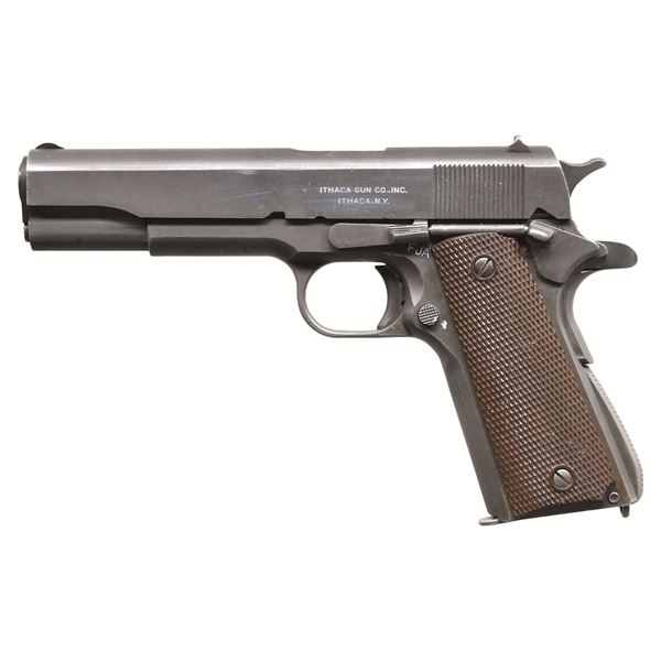 VERY FINE, 1943 ITHACA 1911A1 SEMI AUTO PISTOL.