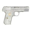 Image 2 : ATTRACTIVE NICKEL ENGRAVED COLT 1908 HAMMERLESS