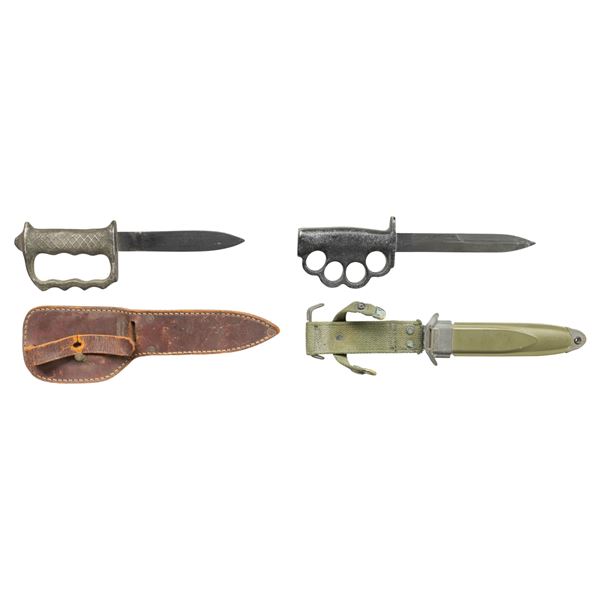 LOT OF TWO MILITARY KNUCKLE KNIVES.
