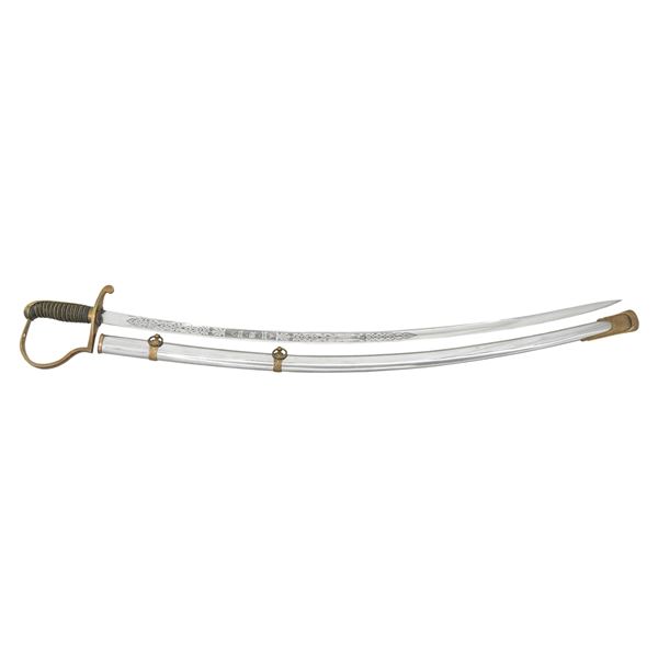 FINE SPAN-AM WAR INSCRIBED ARTILLERY OFFICER SABER