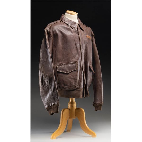 FINE WW2 PAINTED A-2 FLIGHT JACKET, LT DALE