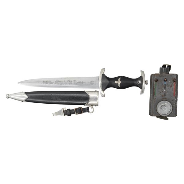 WWII GERMAN SS DAGGER BY ROBT KLAAS & FLASHLIGHT.