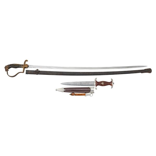 WWII GERMAN ARMY SWORD AND SA DAGGER.