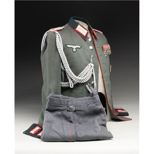 WWII GERMAN ARTILLERY DRESS TUNIC & PANTS FOR A