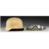 Image 1 : WWII GERMAN M35 HELMET WITH TAN CAMO PAINT &