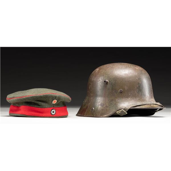 WWI GERMAN M1916/17 HELMET WITH CAMOFLAUGE PAINT &