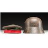 Image 3 : WWI GERMAN M1916/17 HELMET WITH CAMOFLAUGE PAINT &