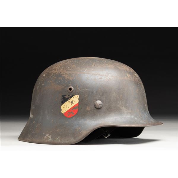 WWII GERMAN M1935 DOUBLE DECAL LUFTWAFFE HELMET.