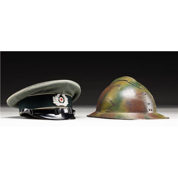 2 WWII PERIOD PIECES OF HEADGEAR.