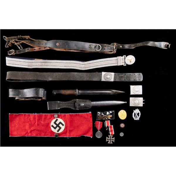 WWII GERMAN BELTS, BUCKLES, MEDALS AND MORE.