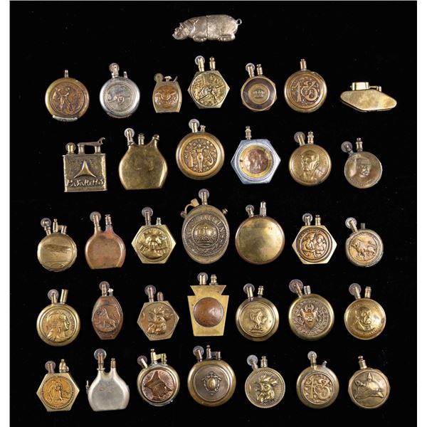 GROUP OF 34 WW1 FRENCH & GERMAN LIGHTERS.