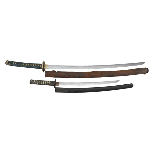JAPANESE SHIN-GUNTO KATANA & WAKIZASHI.