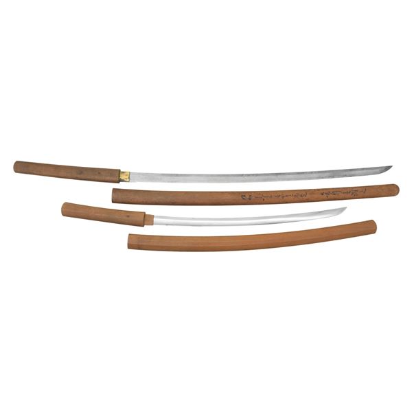 JAPANESE KATANA & WAKIZASHI IN SHIRASAYA.