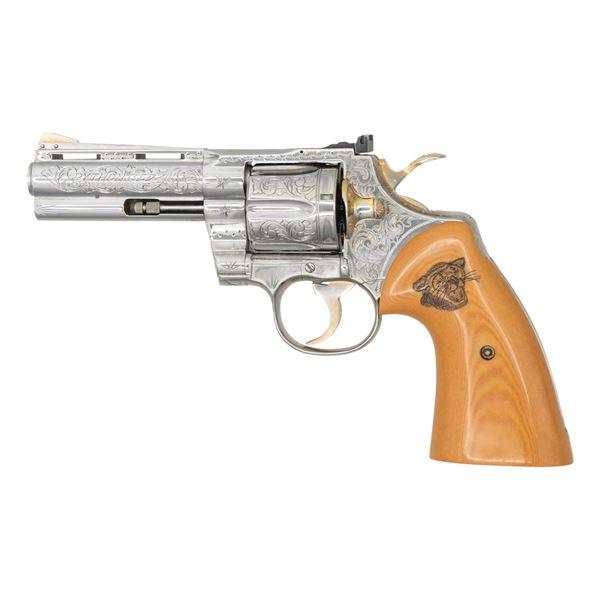 ATTRACTIVELY ENGRAVED COLT PYTHON DOUBLE ACTION