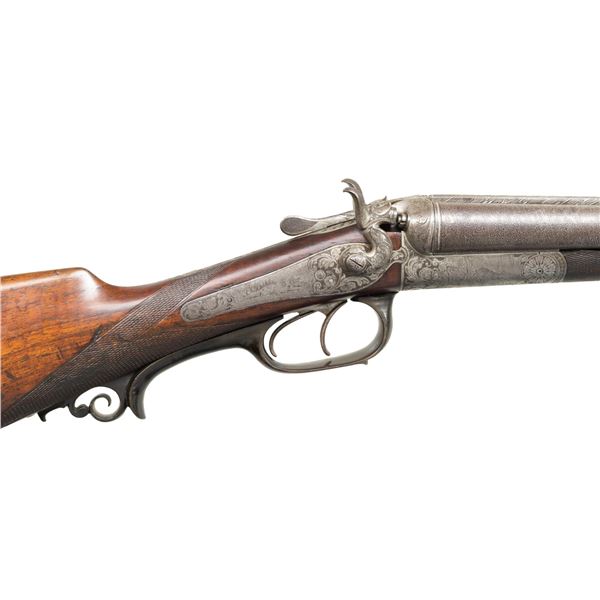 E SCHMIDT OF WETTIN, GERMANY ENGRAVED SXS HAMMER