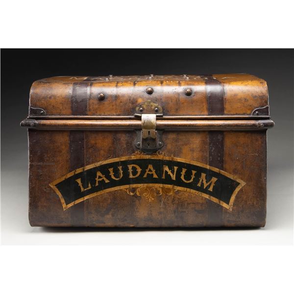 METAL TRUNK LABELED "LAUDANUM".