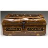 Image 1 : METAL TRUNK LABELED "CANNABIS COCAINE".