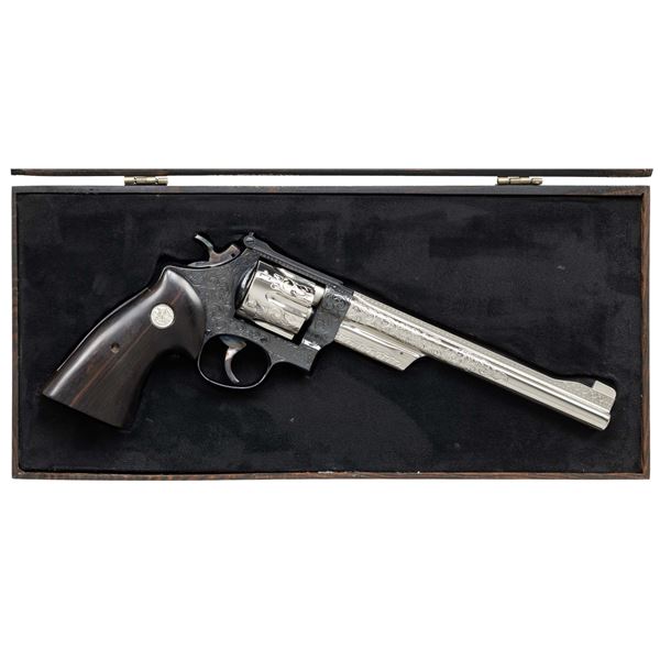 ENGRAVED SMITH & WESSON 27-2 DA REVOLVER.