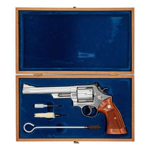 NICKELED SMITH & WESSON MODEL 29-2 REVOLVER.