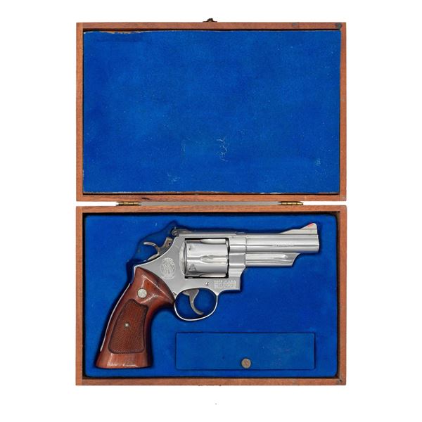 NICKELED SMITH & WESSON MODEL 29-2 REVOLVER.