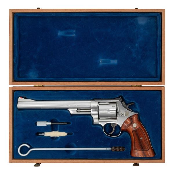NICKELED SMITH & WESSON MODEL 29-2 REVOLVER.