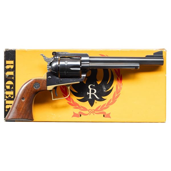 BRASS FRAMED RUGER 357 BLACKHAWK REVOLVER.