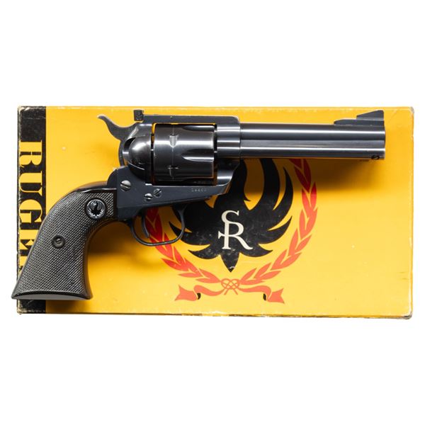 RUGER 357 FLAT TOP BLACKHAWK REVOLVER WITH BOX.