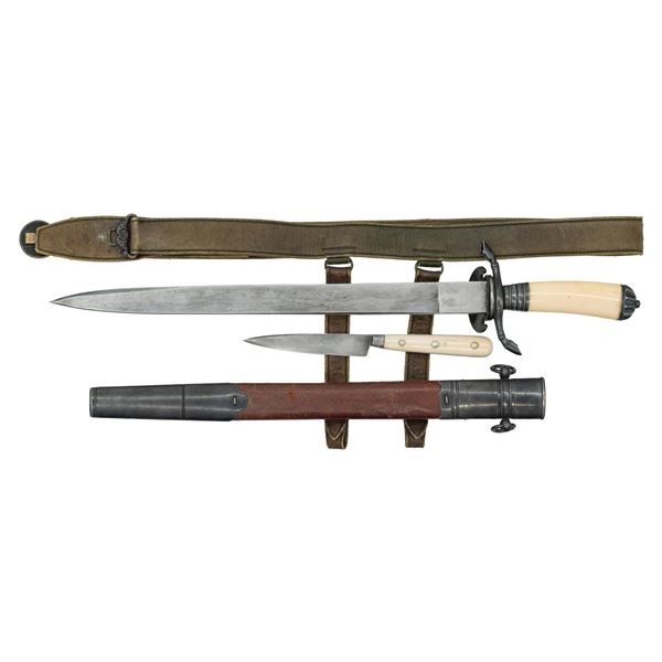 J. F. BOCK & W. K. & CO. MARKED HUNTING SWORD WITH