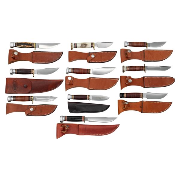 TEN MARBLES GLADSTONE MI SHEATH KNIVES.