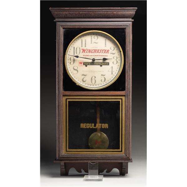 SESSIONS CLOCK ADVERTISING THE WINCHESTER GUN CO.