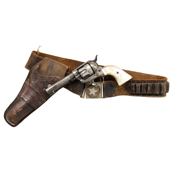 GOOD COLT SAA FRONTIER SIX SHOOTER WITH CARVED
