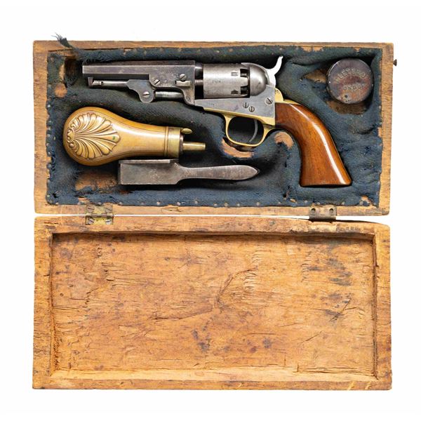 COLT CASED 1849 POCKET MODEL REVOLVER.