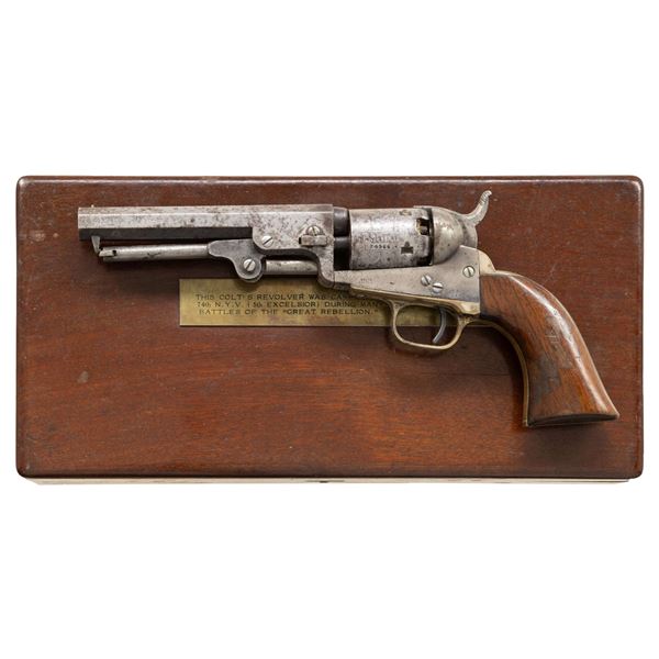 CASED COLT 1849 POCKET PERCUSSION REVOLVER.
