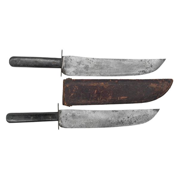 RARE & UNIQUE MATCHED PAIR OF LARGE BOWIE KNIVES