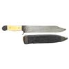 Image 1 : UNIQUE AMERICAN SILVER MOUNTED BOWIE & SHEATH.