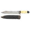 Image 2 : UNIQUE AMERICAN SILVER MOUNTED BOWIE & SHEATH.