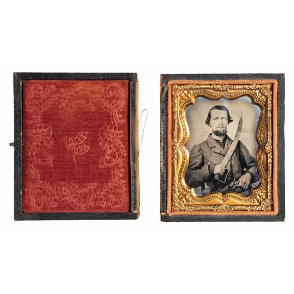 CONFEDERATE AMBROTYPE PHOTOGRAPH OF TEXAS CAPTAIN
