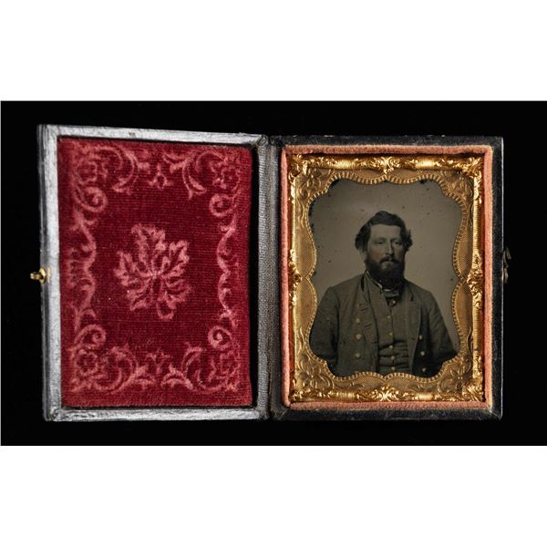 CONFEDERATE AMBROTYPE OF LT. BENJAMIN E. HAWKINS,