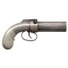 Image 2 : ALLEN & THURBER SILVER GRIPPED PEPPERBOX PISTOL.