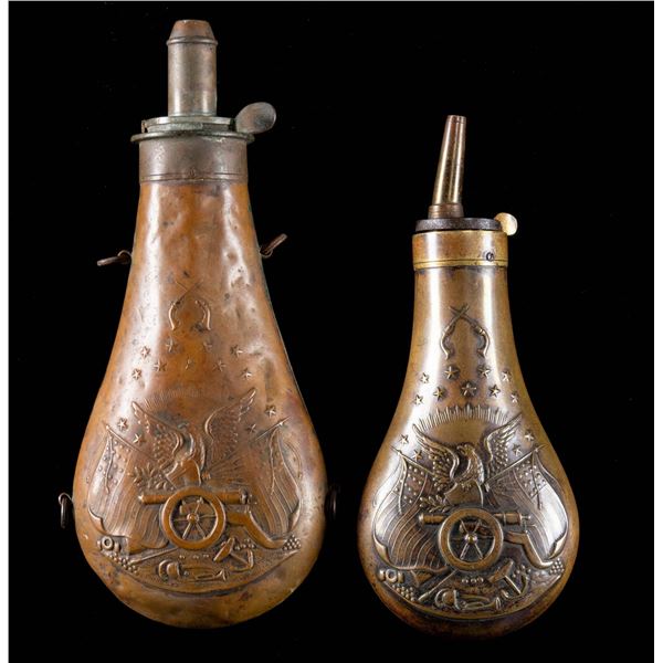 LOT OF TWO POWDER FLASKS.