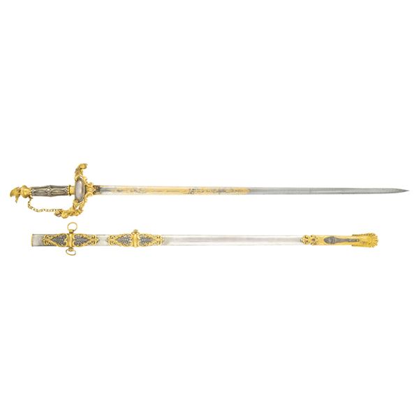 UNIQUE CIVIL WAR GOLD, SILVER & DIAMOND MOUNTED
