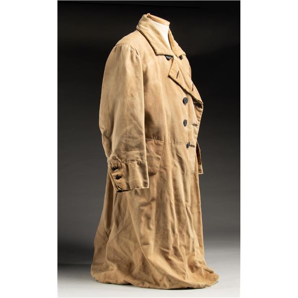 HEAVY TAN COTTON OVERCOAT FROM THE 2ND HALF OF THE